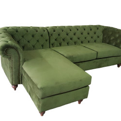 Canapea fixa cu sezlong Chesterfield