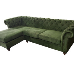 Canapea fixa cu sezlong Chesterfield