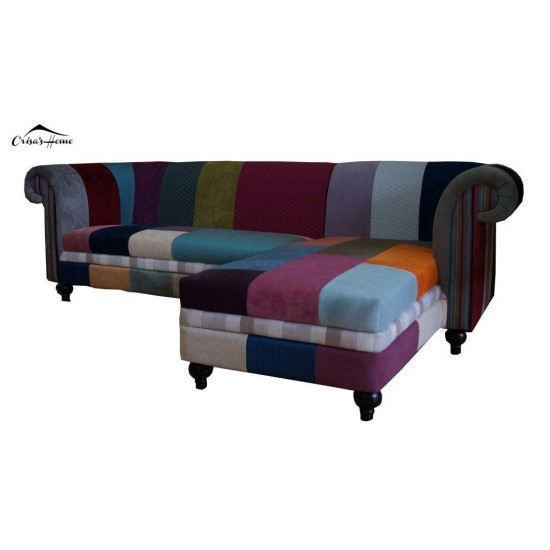 Canapea 4 locuri fixa cu sezlong Oxford