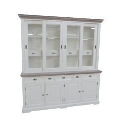 Bufet cu vitrina din lemn de rasinos, Fleur, 204 cm