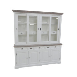 Bufet cu vitrina din lemn de rasinos, Fleur, 204 cm