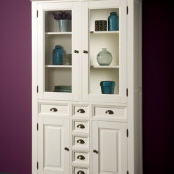 Vitrina din lemn masiv de rasinos, Fleur, 115cm