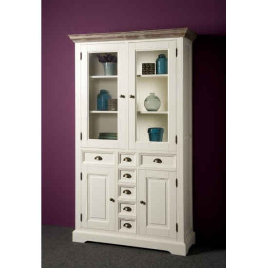 Vitrina din lemn masiv de rasinos, Fleur, 115cm