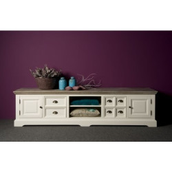 Comoda TV din lemn masiv de rasinos, Fleur, 220 cm