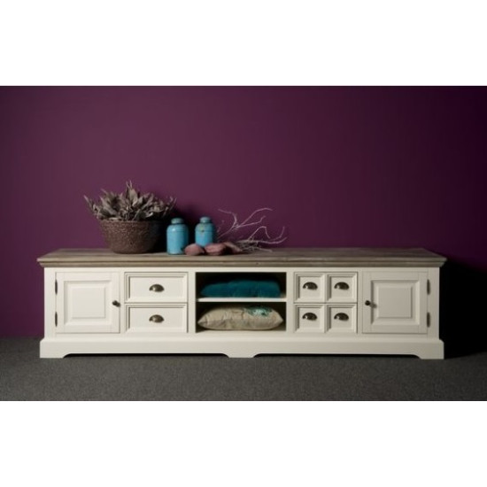 Comoda TV din lemn masiv de rasinos, Fleur, 220 cm