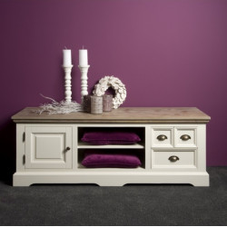 Comoda TV din lemn masiv de rasinos, Fleur, 145 cm