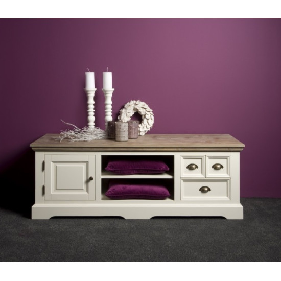 Comoda TV din lemn masiv de rasinos, Fleur, 145 cm