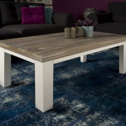 Masuta cafea din lemn masiv de rasinos cu picioare patrate, Fleur, 130cm