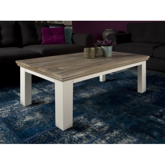 Masuta cafea din lemn masiv de rasinos cu picioare patrate, Fleur, 130cm