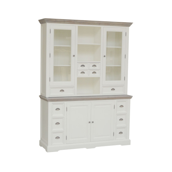 Bufet cu vitrina din lemn de rasinos, Fleur, 164 cm