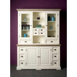 Bufet cu vitrina din lemn de rasinos, Fleur, 164 cm