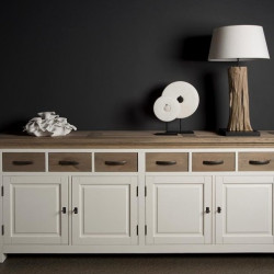 Bufet pe structura de rasinos, blat si fronturi de stejar, Parma, 220cm 