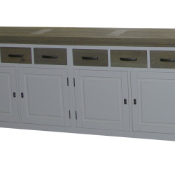 Bufet pe structura de rasinos, blat si fronturi de stejar, Parma, 220cm 