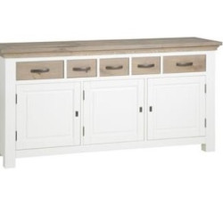 Bufet pe structura de rasinos si MDF, blat si fronturi de stejar, Parma, 180cm