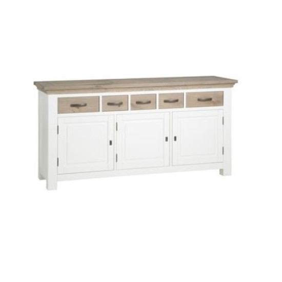 Bufet pe structura de rasinos si MDF, blat si fronturi de stejar, Parma, 180cm