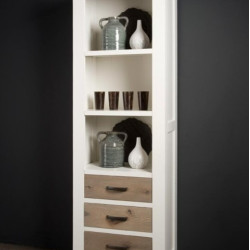 Etajera pe structura de rasinos si MDF, fronturi de stejar, Parma, 70cm