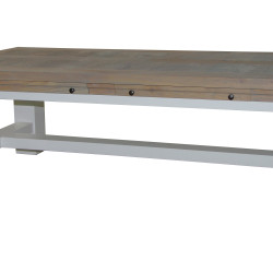 Masuta cafea din rasinos cu blat din stejar, Parma, 135cm