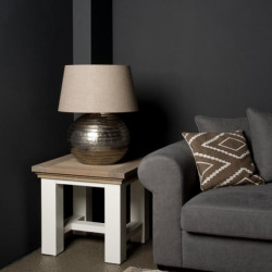 Masuta cafea din rasinos cu blat din stejar, Parma, 60cm