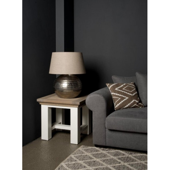 Masuta cafea din rasinos cu blat din stejar, Parma, 60cm