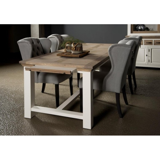 Masa dining din rasinos cu blat din stejar, Parma, 160cm