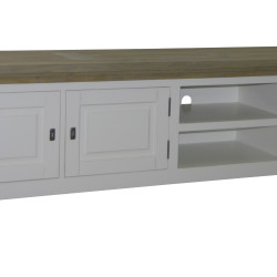 Comoda TV pe structura de rasinos si MDF, blat si fronturi din stejar, Parma, 190 cm