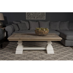 Masuta cafea pe structura de rasinos si blat din stejar, Toscana, 135cm