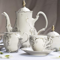 Serviciu Cafea Berlin Ivoire Premium 15 piese Matt Gold