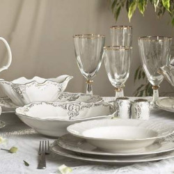 Serviciu Masa Berlin Ivoire 25 piese Matt Gold