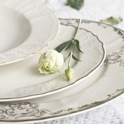 Set Farfurii Berlin Ivoire Premium 18 piese Matt Gold