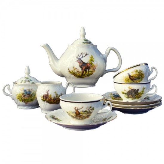 Serviciu Ceai Berlin Ivoire Vanatoare 15 piese