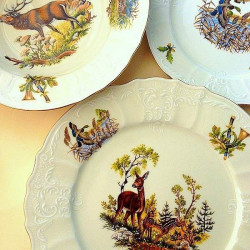 Set Farfurii Berlin Ivoire Vanatoare 18 piese