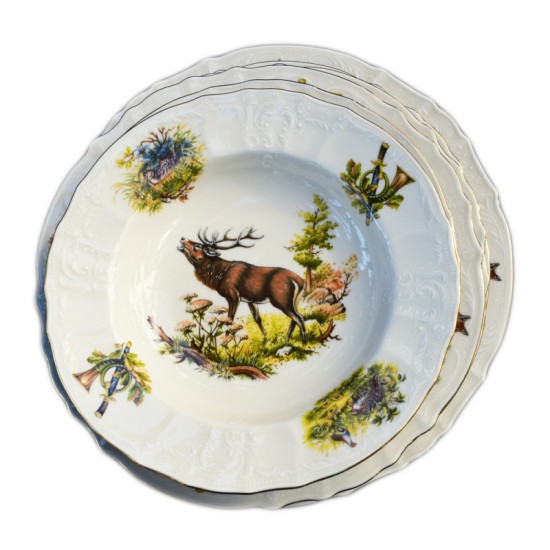 Set Farfurii Berlin Ivoire Vanatoare 18 piese