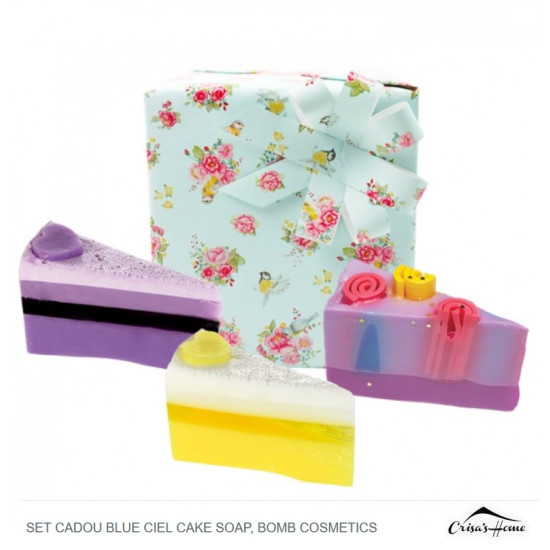 Set cadou Blue Ciel Cake Soap, Bomb Cosmetics